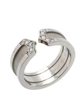 Cartier Ring C2 18K White Gold Diamond
